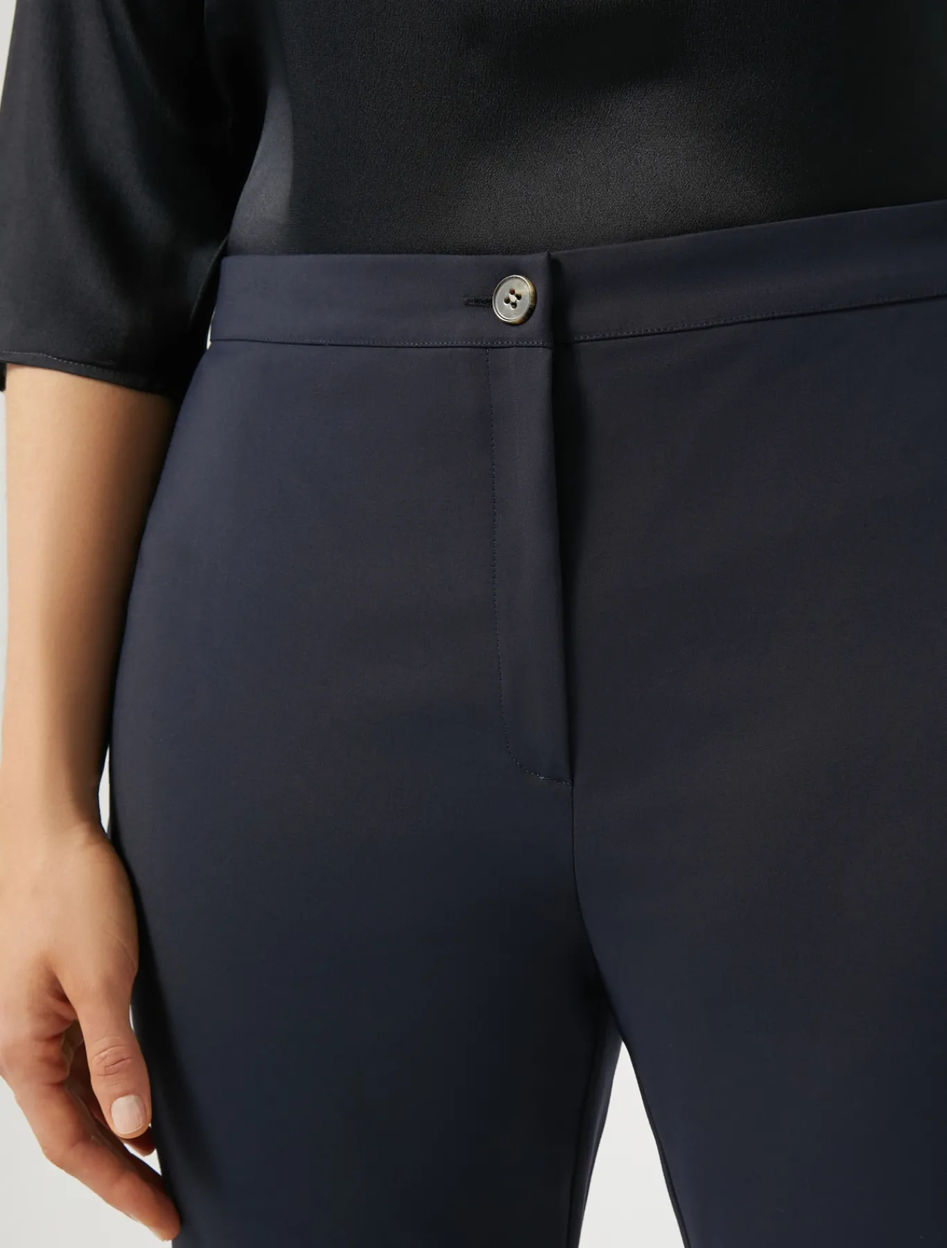 Marina Rinaldi Pantalon en toile de coton BLEUNUIT Fashion