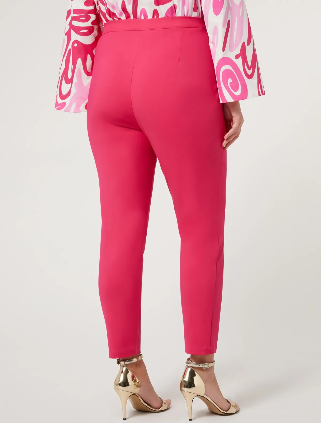 Marina Rinaldi Pantalon en toile de coton mélangé FUCHSIA Fashion