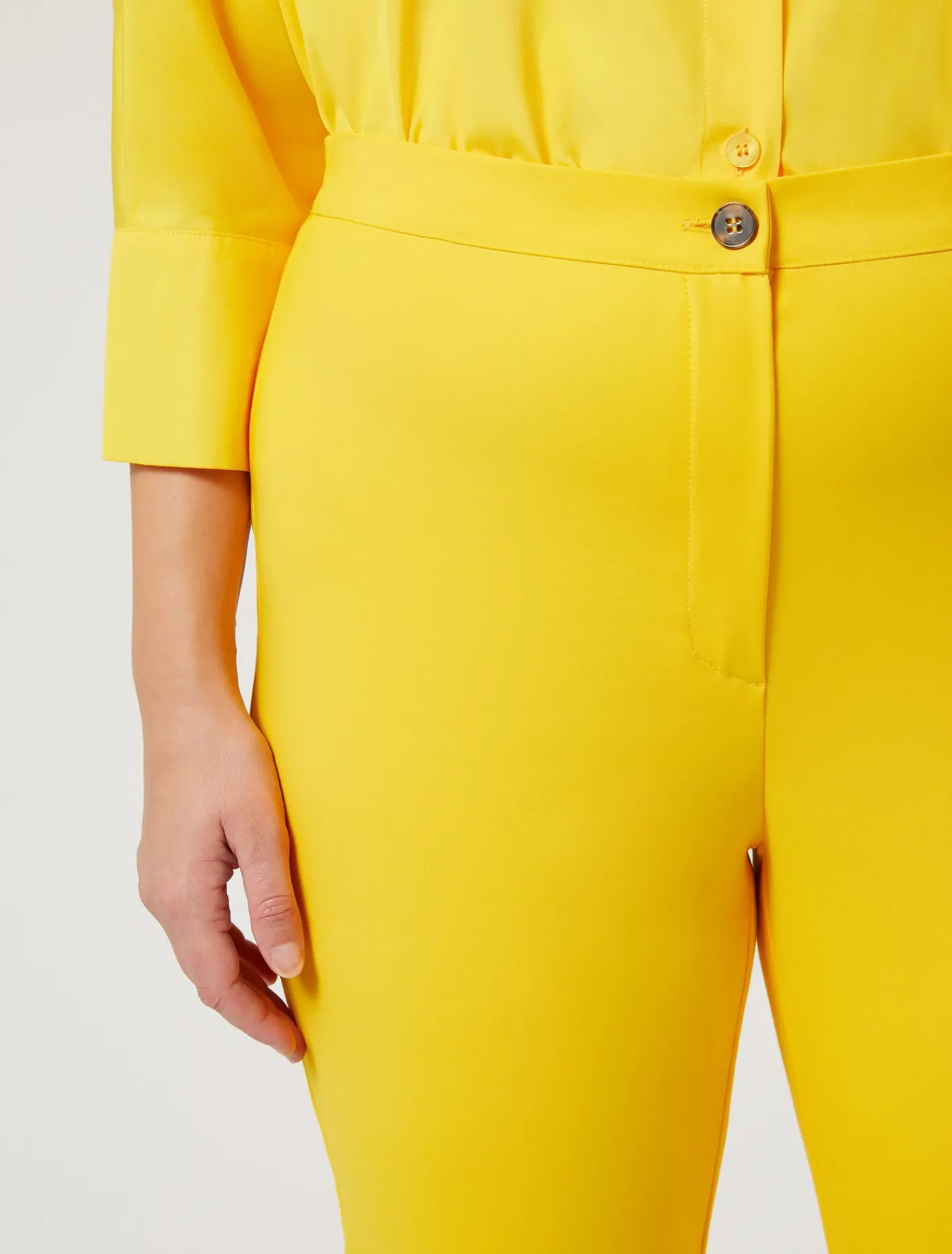 Marina Rinaldi Pantalon en toile de coton mélangé SOLEIL Online