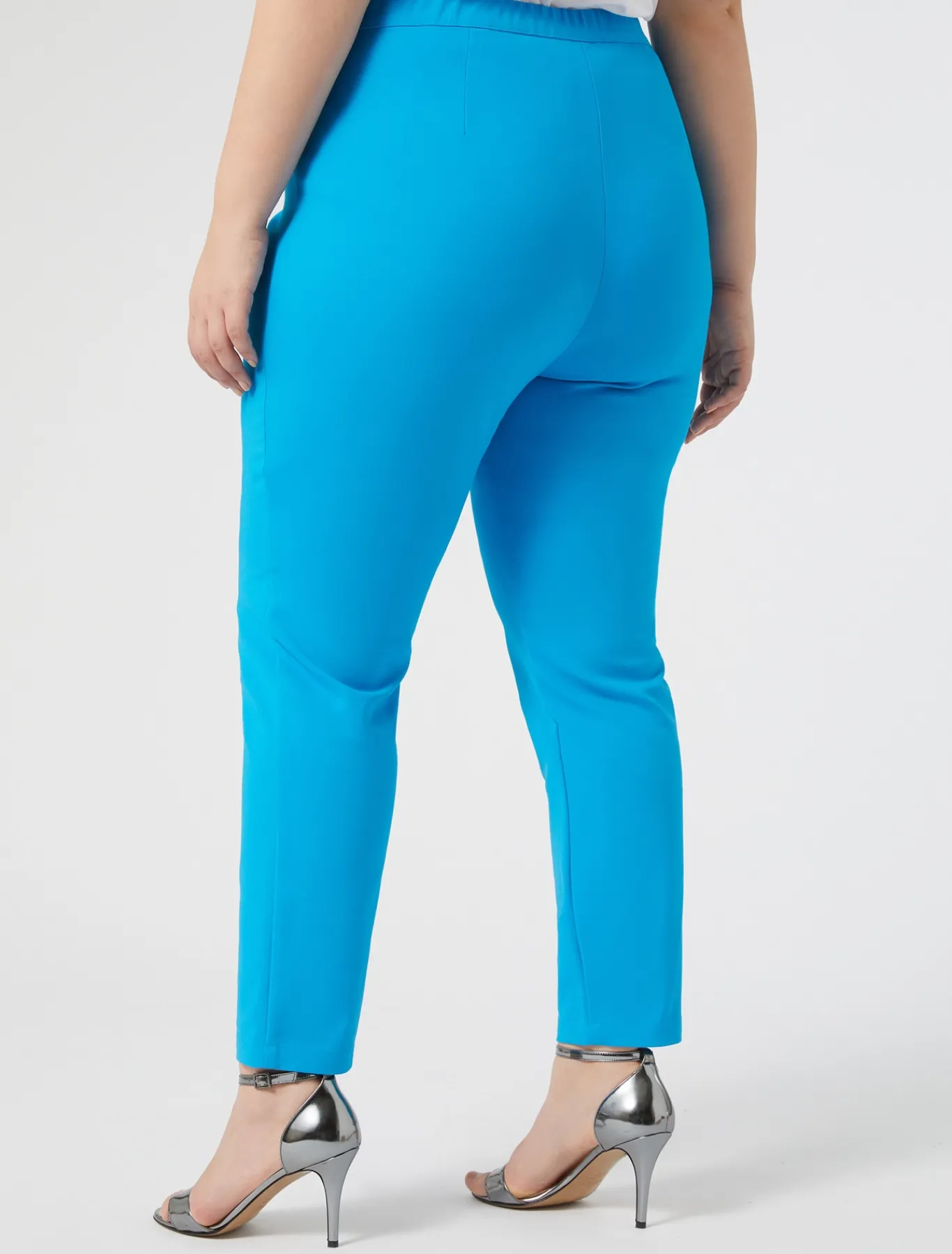 Marina Rinaldi Pantalon en toile de coton mélangé TURQUOISE Best