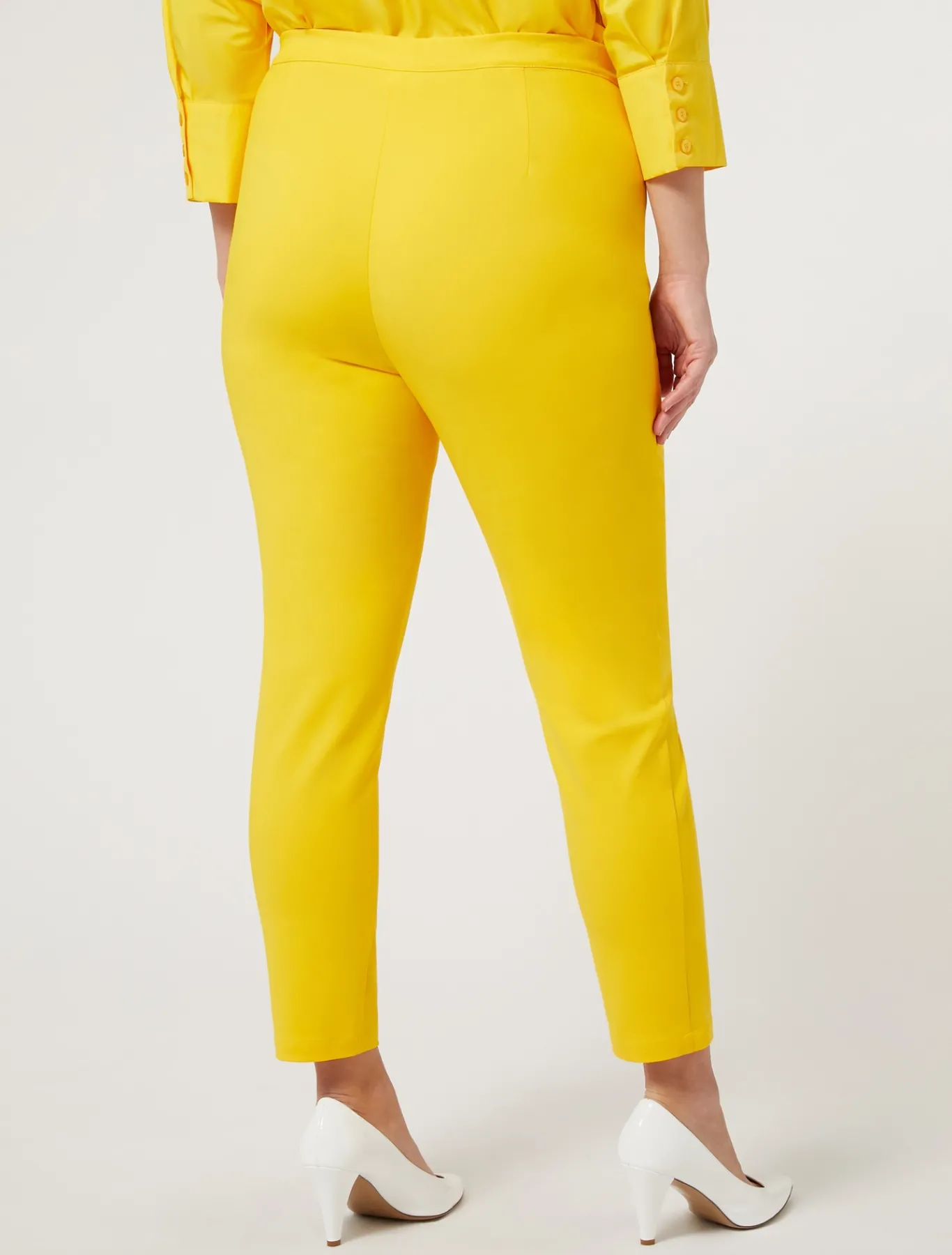 Marina Rinaldi Pantalon en toile de coton mélangé SOLEIL Online