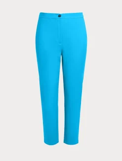 Marina Rinaldi Pantalon en toile de coton mélangé TURQUOISE Best