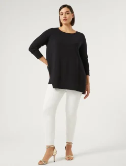 Marina Rinaldi Pantalon en toile de coton BLANC New