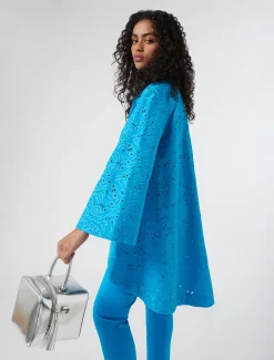 Marina Rinaldi Pantalon en toile de coton mélangé TURQUOISE Best