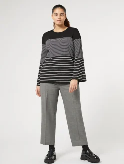 Marina Rinaldi Pantalon en toile de laine NOIR Discount