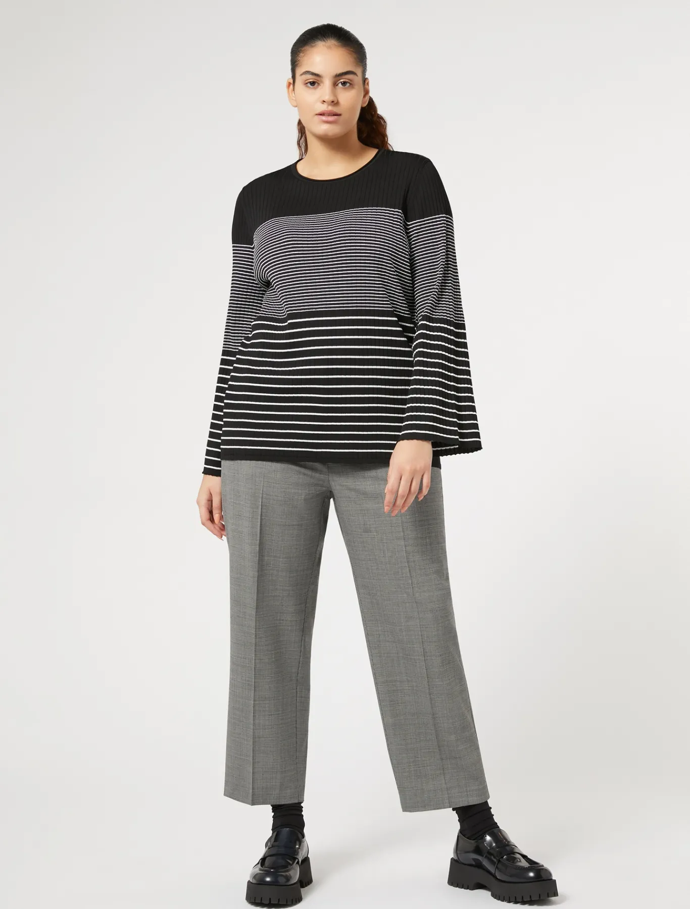 Marina Rinaldi Pantalon en toile de laine NOIR Discount