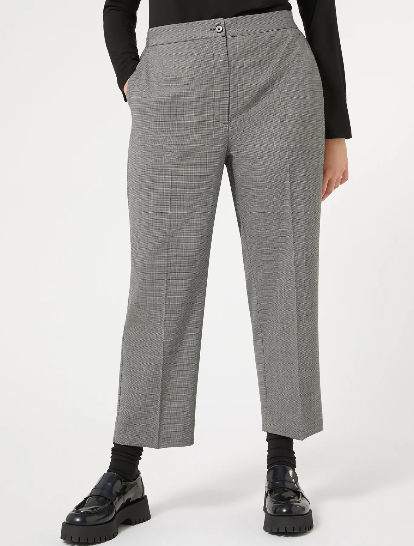 Marina Rinaldi Pantalon en toile de laine NOIR Discount
