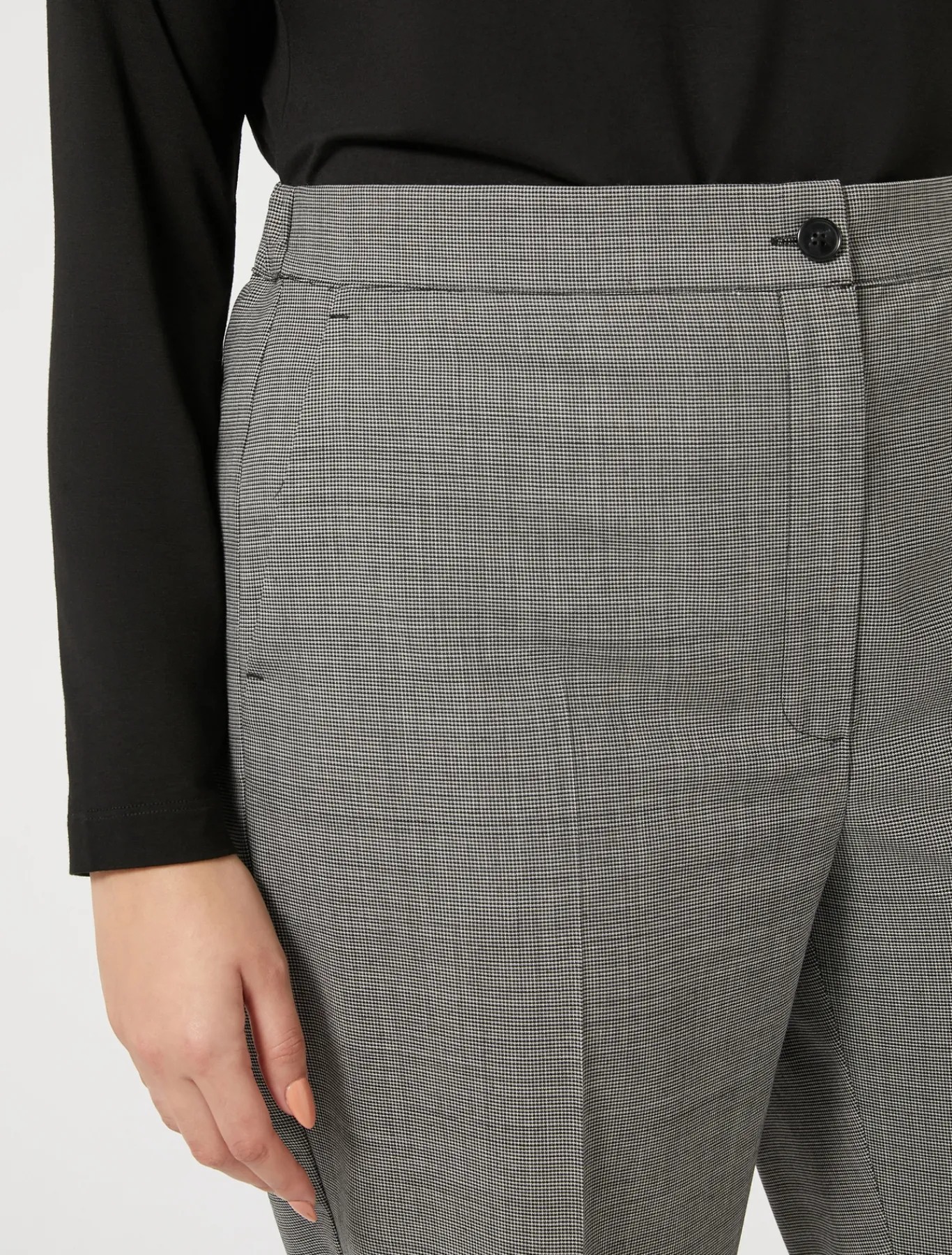 Marina Rinaldi Pantalon en toile de laine NOIR Discount