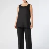 Marina Rinaldi Pantalon en toile de lin NOIR New