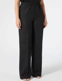 Marina Rinaldi Pantalon en toile de lin NOIR New