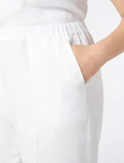 Marina Rinaldi Pantalon en toile de lin BLANCNEUTRE Discount