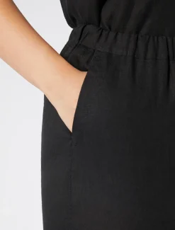 Marina Rinaldi Pantalon en toile de lin NOIR New