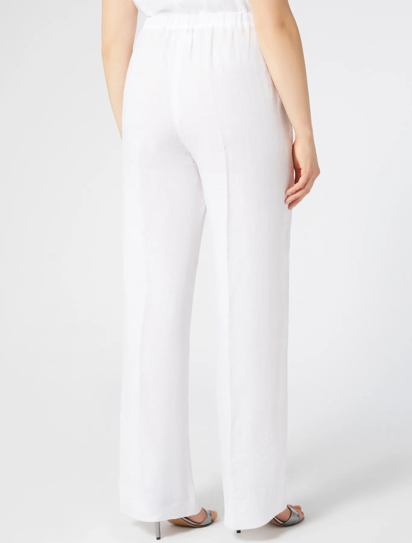 Marina Rinaldi Pantalon en toile de lin BLANCNEUTRE Discount