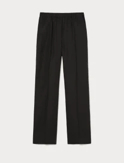 Marina Rinaldi Pantalon en toile de lin NOIR New