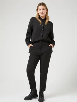 Marina Rinaldi Pantalon en toile de pure laine NOIR Hot
