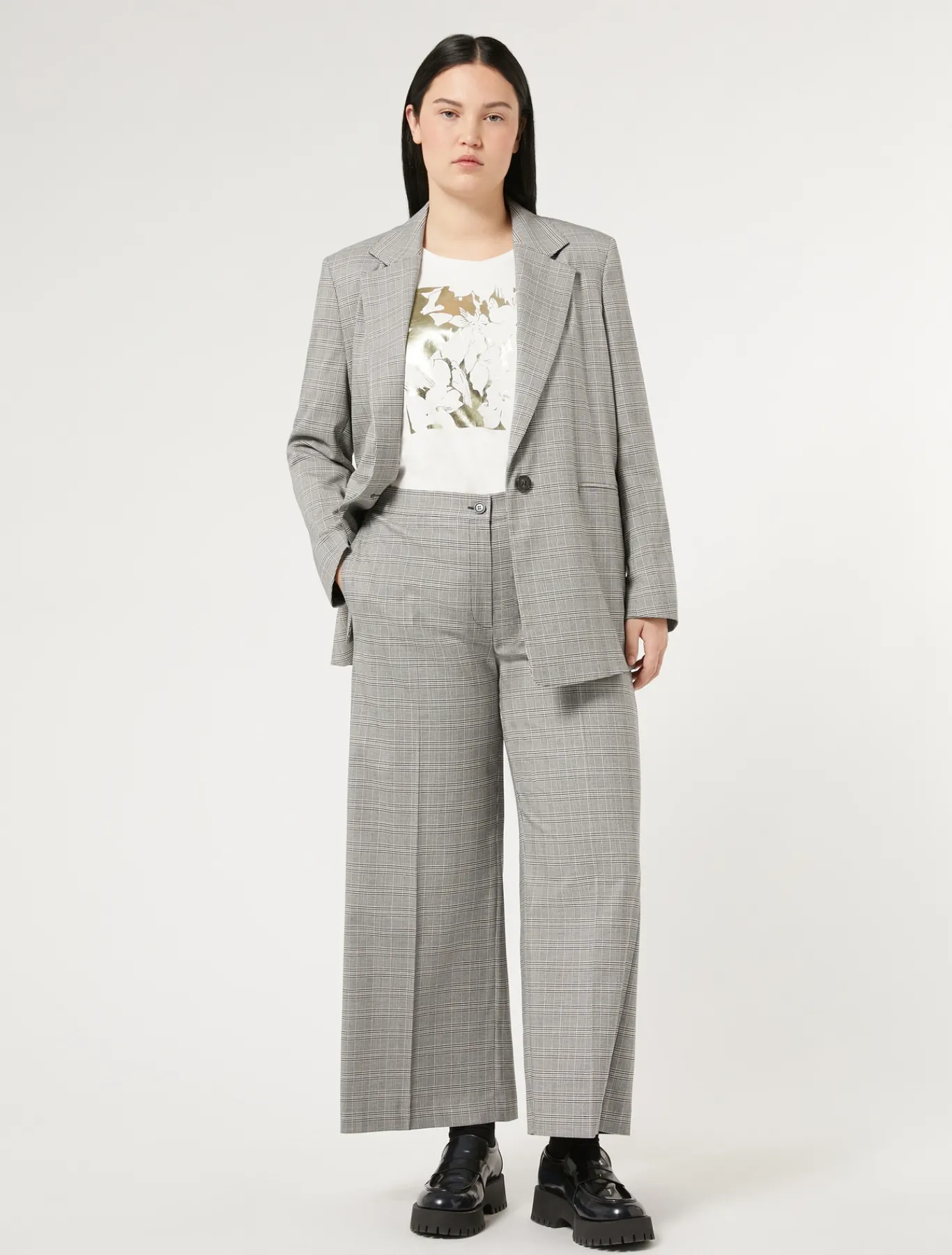 Marina Rinaldi Pantalon en toile de viscose NOIR Outlet