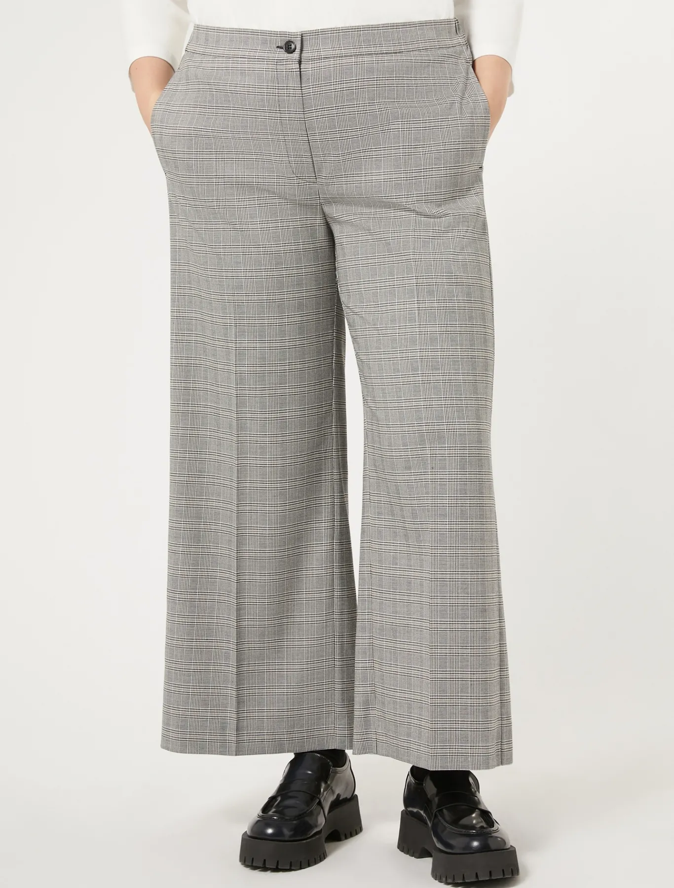 Marina Rinaldi Pantalon en toile de viscose NOIR Outlet