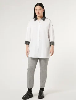 Marina Rinaldi Pantalon en toile technique et viscose NOIR Hot