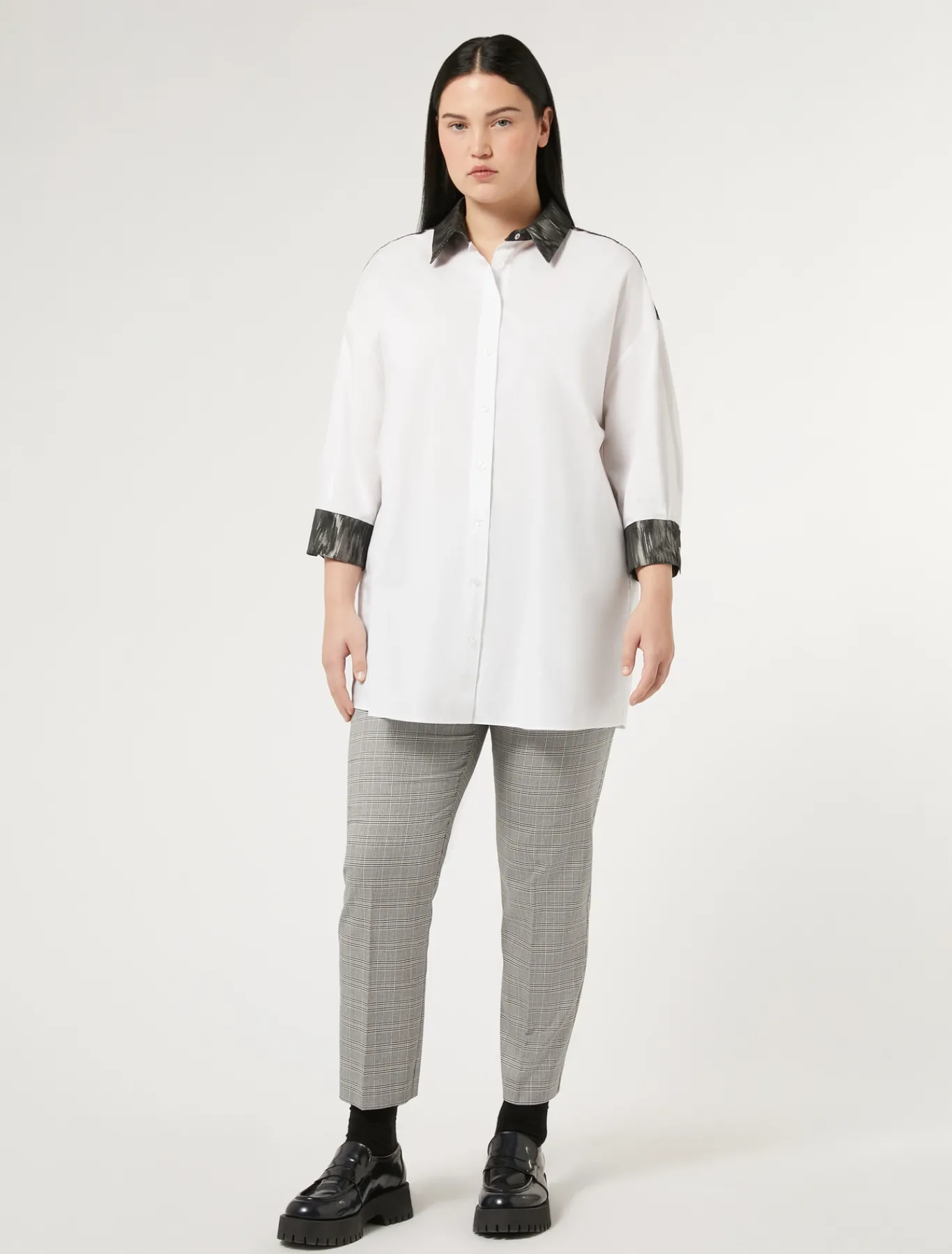 Marina Rinaldi Pantalon en toile technique et viscose NOIR Hot