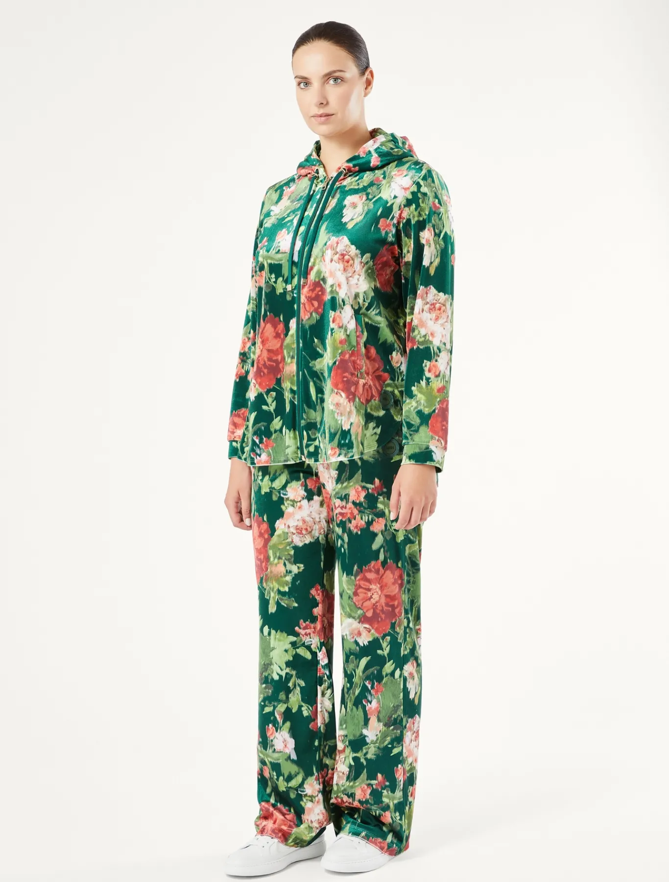 Marina Rinaldi Pantalon en velours VERT Discount