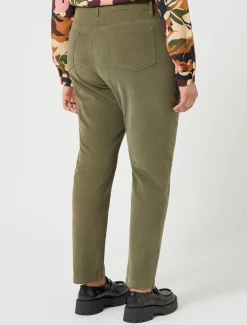 Marina Rinaldi Pantalon en velours de coton KAKI Outlet