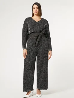 Marina Rinaldi Pantalon en viscose jacquard NOIRBLANC Hot