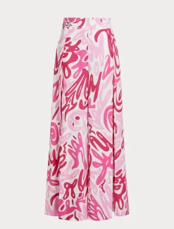 Marina Rinaldi Pantalon large en popeline imprimée BLANC Fashion