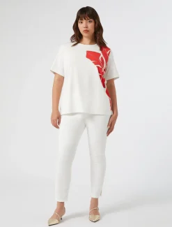 Marina Rinaldi Pantalon Perfect en bull de coton BLANC Best