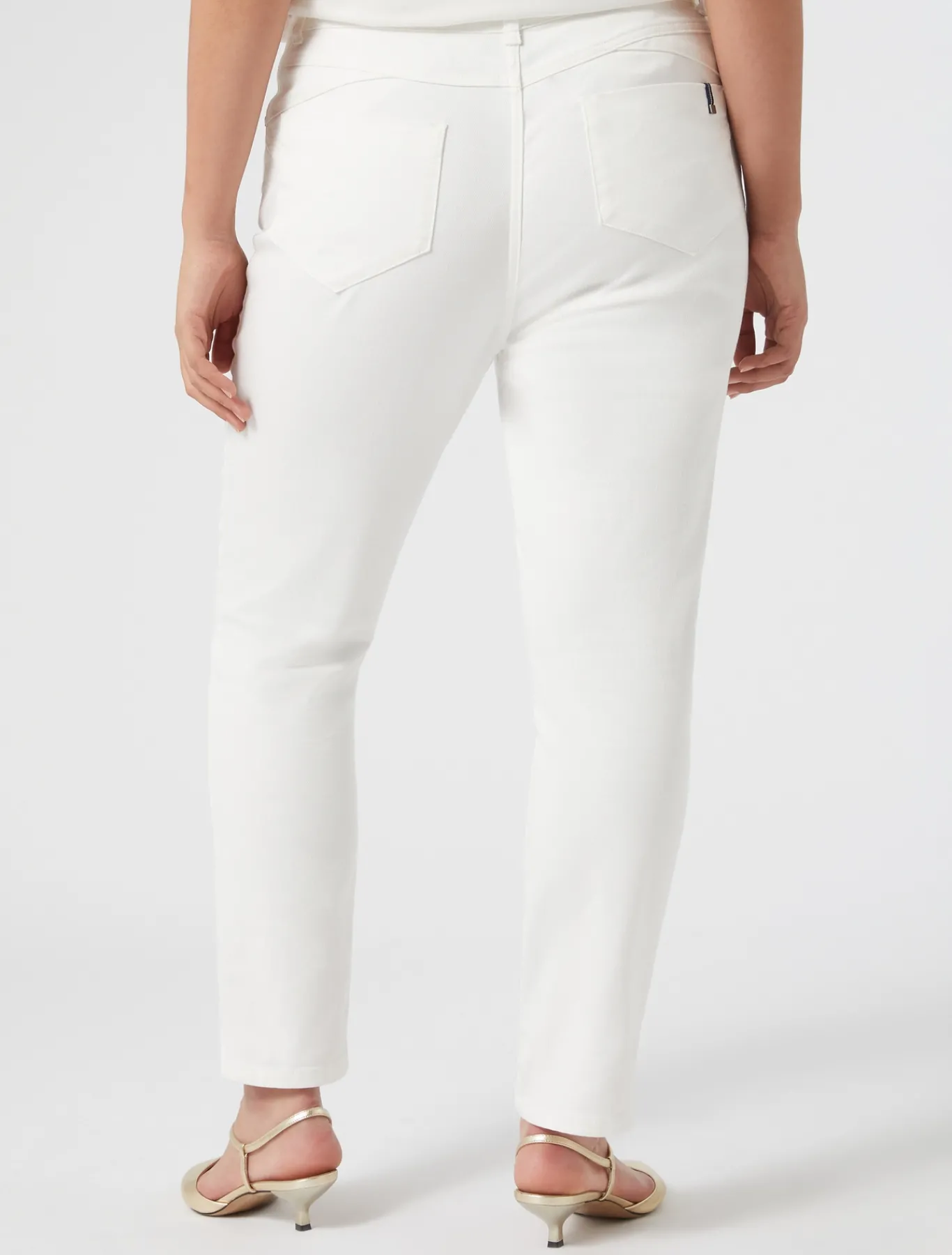 Marina Rinaldi Pantalon Perfect en bull de coton BLANC Best
