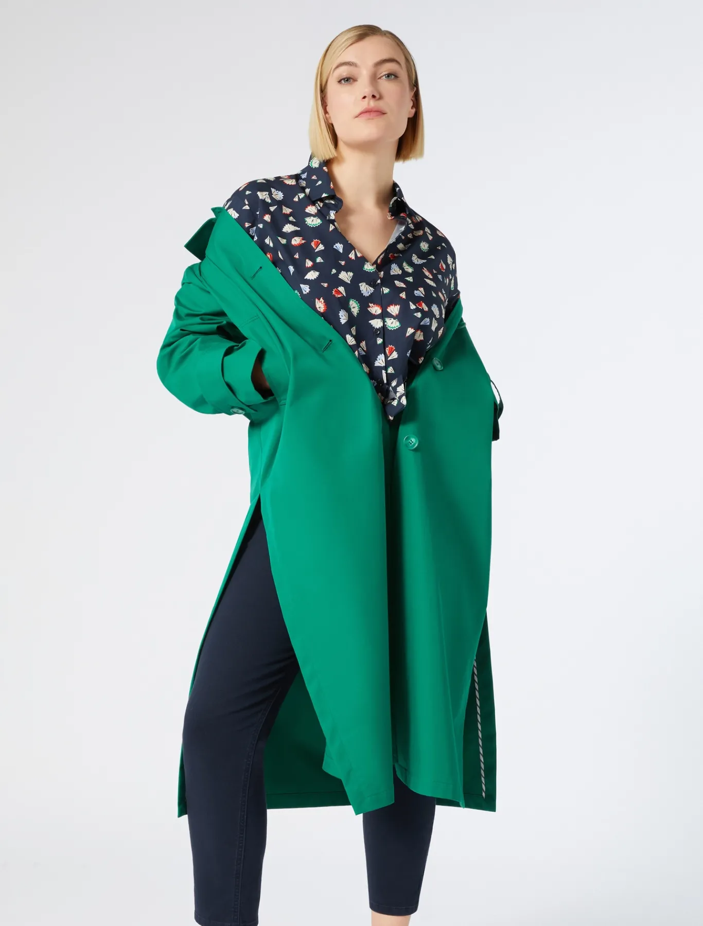 Marina Rinaldi Pantalon Perfect en bull de coton BLEUNUIT Hot