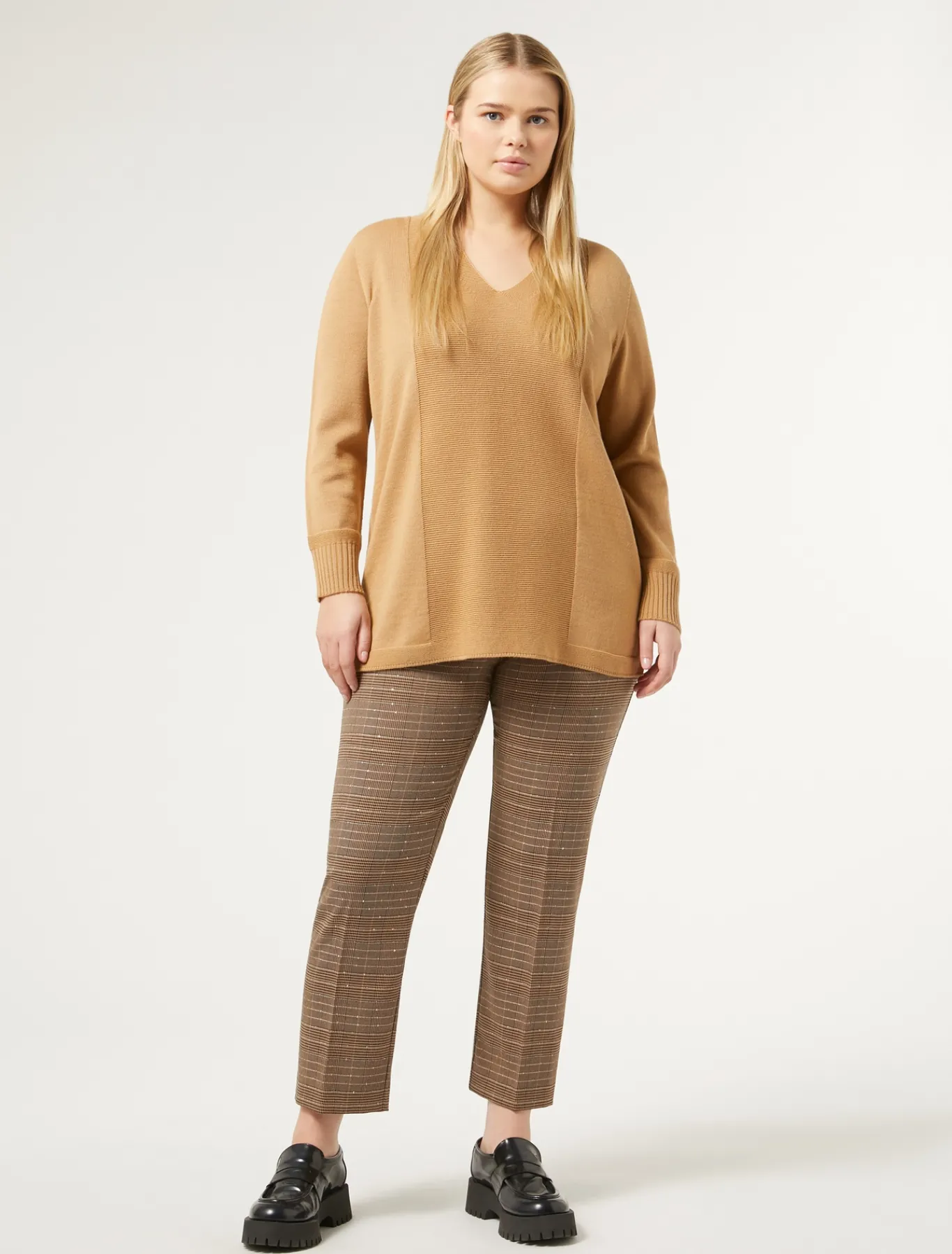 Marina Rinaldi Pantalon prince-de-galles MARRONFONCE Hot