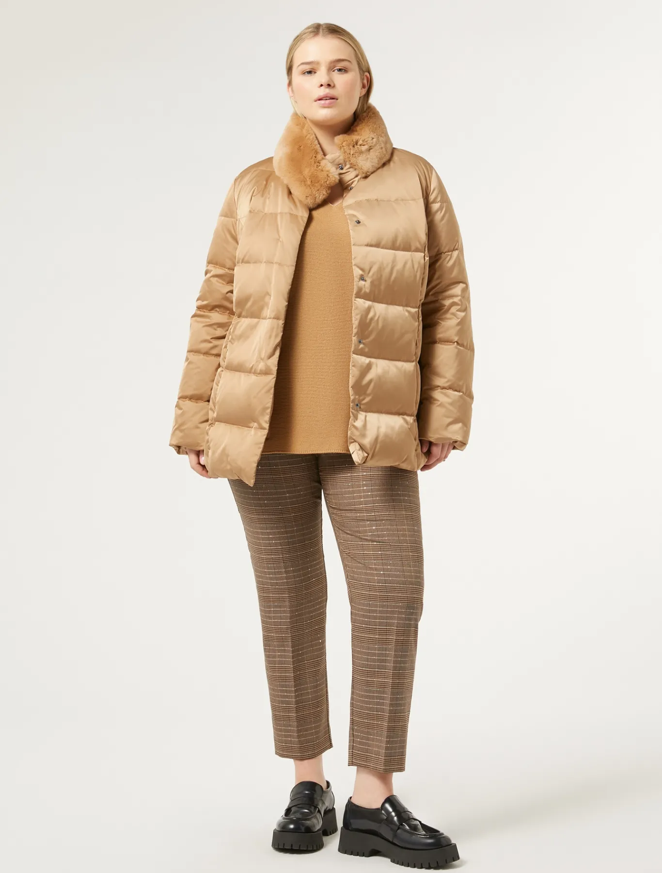 Marina Rinaldi Pantalon prince-de-galles MARRONFONCE Hot