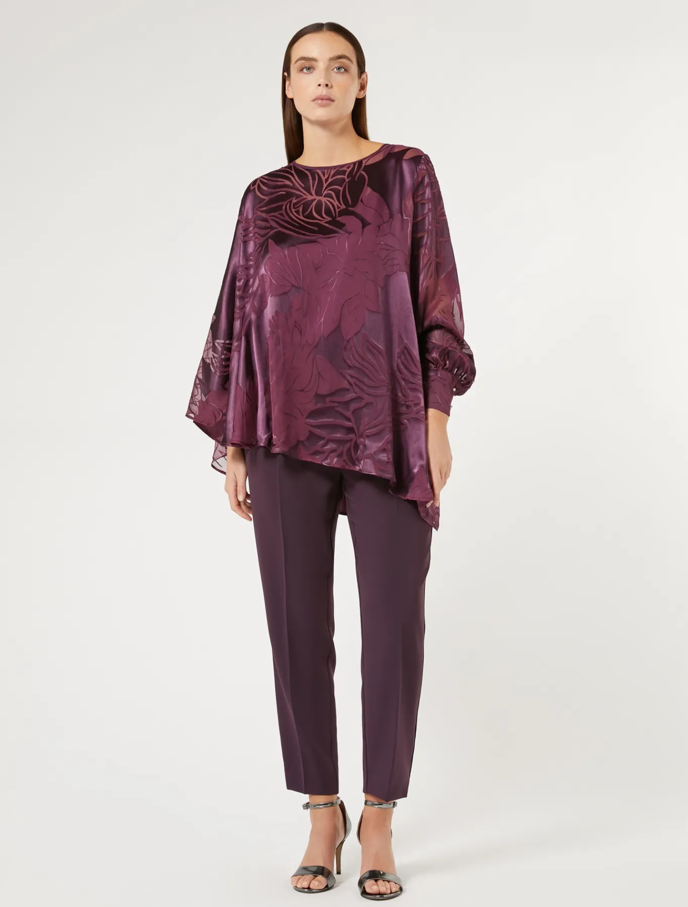 Marina Rinaldi Pantalon slim en cady triacétate BORDEAUX Sale