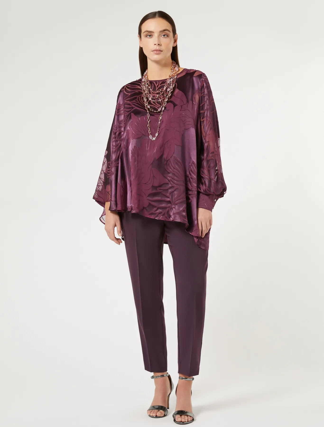 Marina Rinaldi Pantalon slim en cady triacétate BORDEAUX Sale