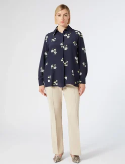 Marina Rinaldi Pantalon évasé en coton stretch BEIGE Online
