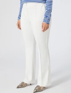 Marina Rinaldi Pantalon évasé en coton stretch BLANC Best