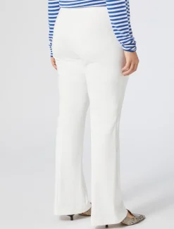 Marina Rinaldi Pantalon évasé en coton stretch BLANC Best