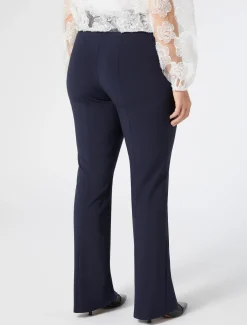 Marina Rinaldi Pantalon évasé en toile de laine BLEUNUIT Outlet