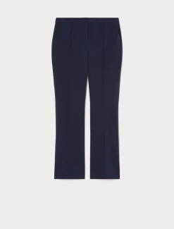 Marina Rinaldi Pantalon évasé en toile de laine BLEUNUIT Outlet