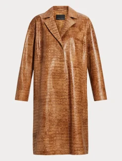 Marina Rinaldi Pardessus en cuir nappa imprimé crocodile POILDECHAMEAU Best