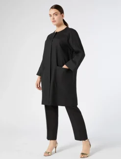 Marina Rinaldi Pardessus en lin NOIR New