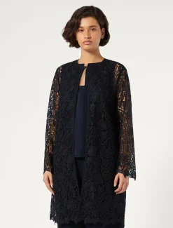 Marina Rinaldi Pardessus en macramé BLEUNUIT Sale