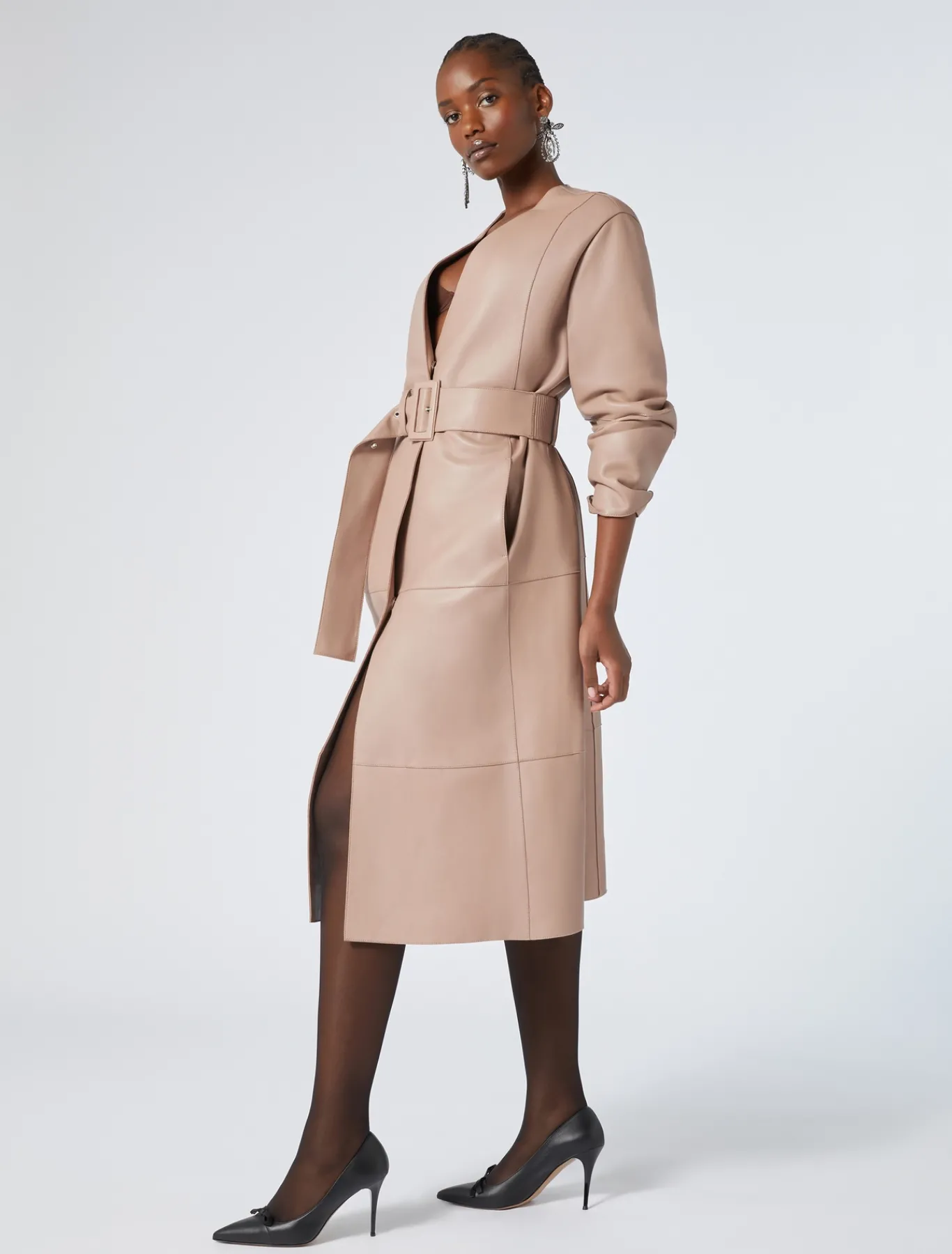 Marina Rinaldi Pardessus en nappa et jersey BROWNNUDE New