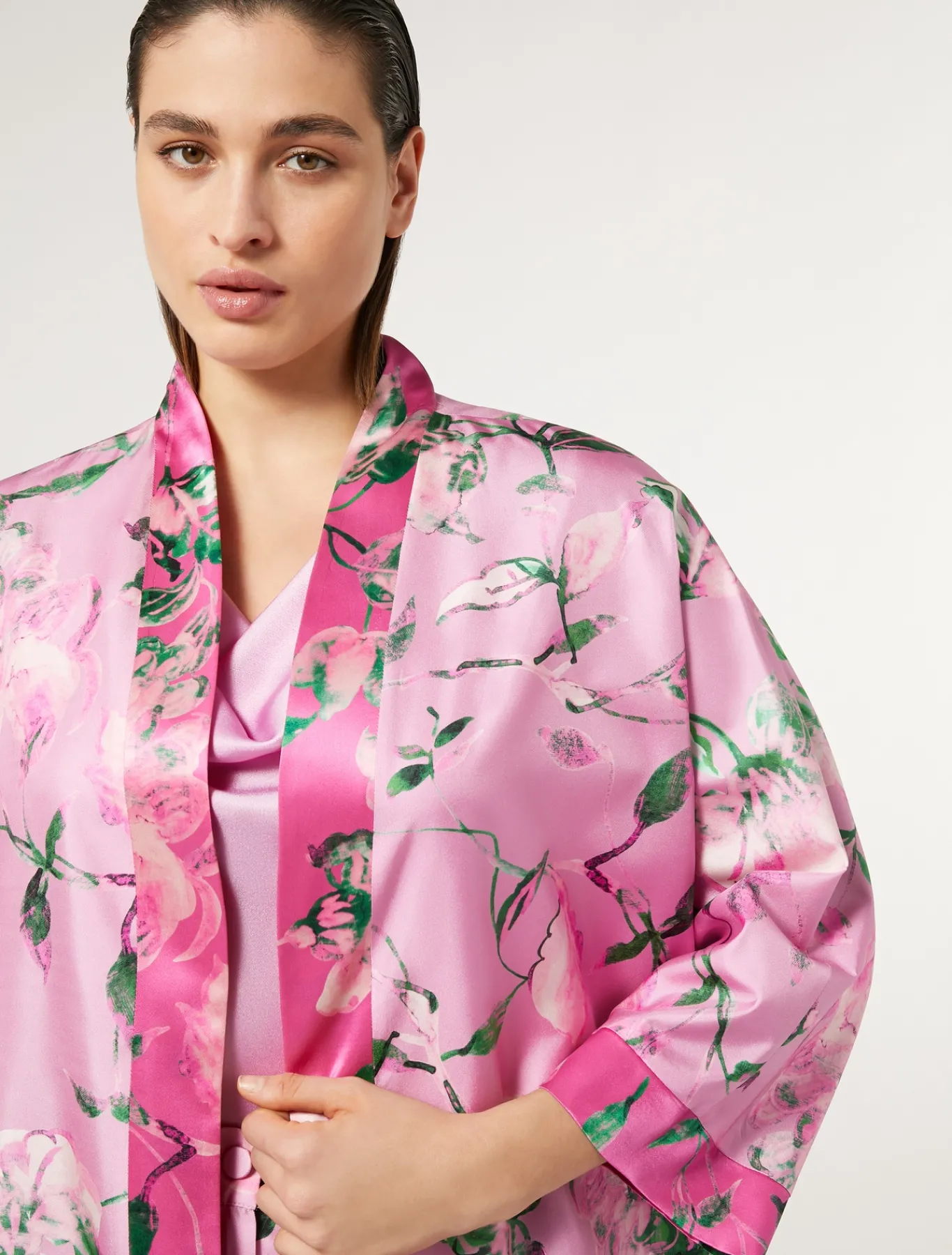 Marina Rinaldi Pardessus en sergé de soie ROSE Best