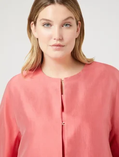 Marina Rinaldi Pardessus en shantung de soie ROUGE Online