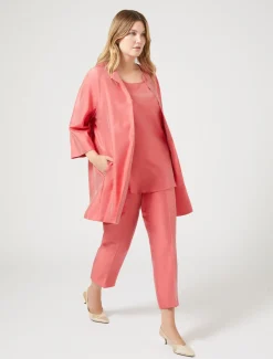 Marina Rinaldi Pardessus en shantung de soie ROUGE Online