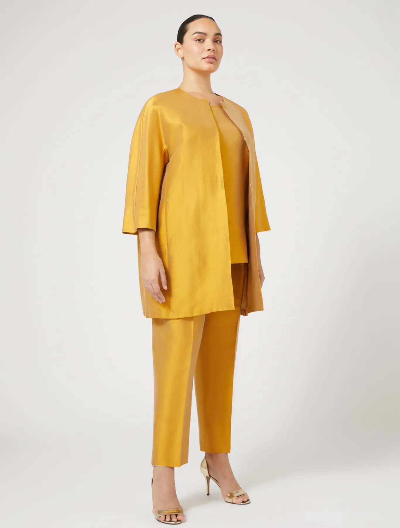 Marina Rinaldi Pardessus en shantung de soie OR New