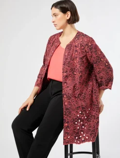 Marina Rinaldi Pardessus en taffetas brodé CORAIL Clearance