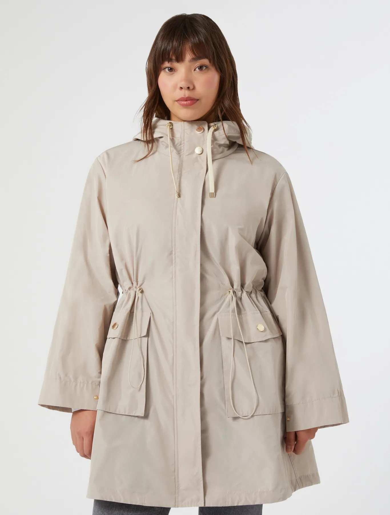 Marina Rinaldi Parka en taffetas déperlant SABLE Sale
