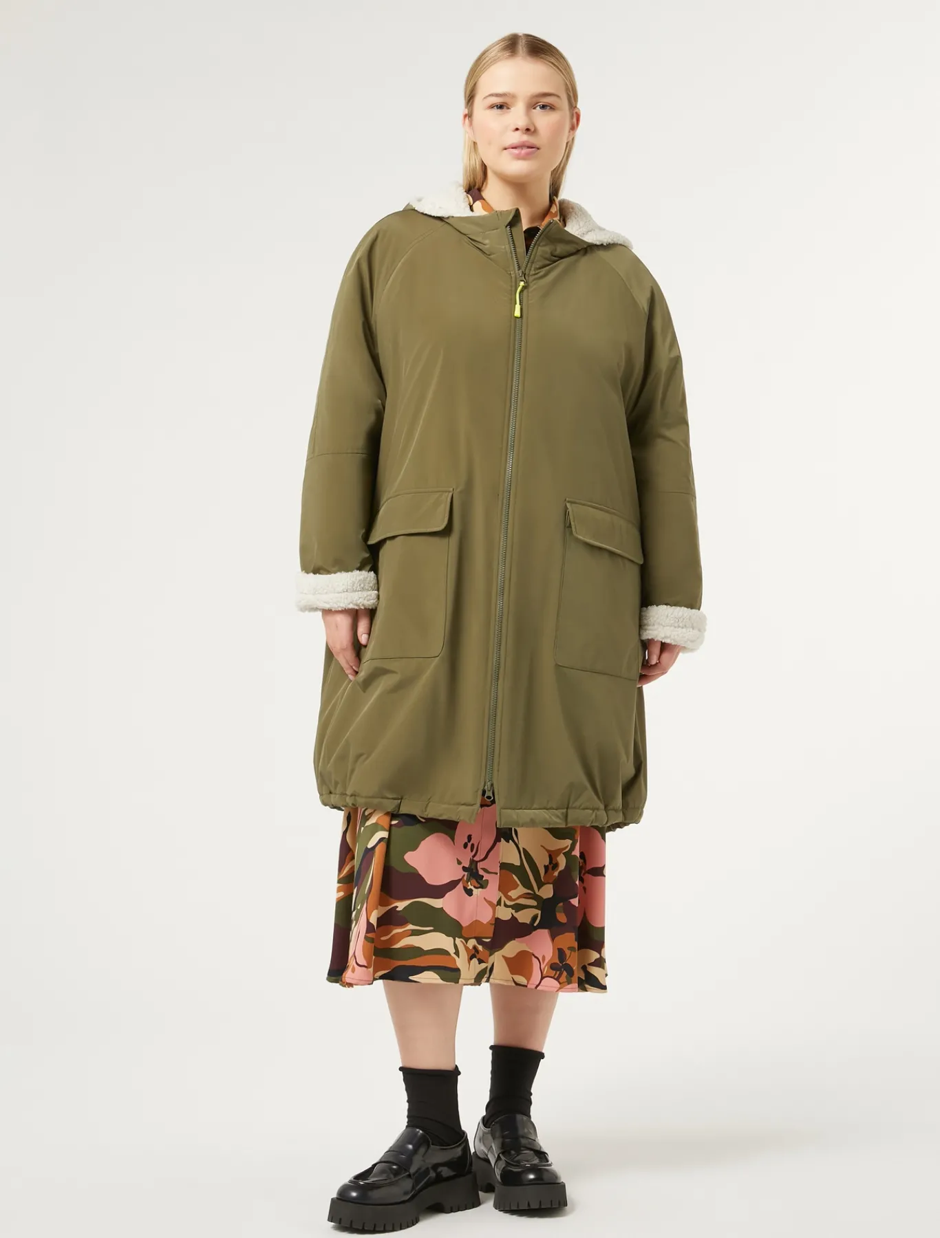 Marina Rinaldi Parka en taffetas déperlant KAKI Outlet